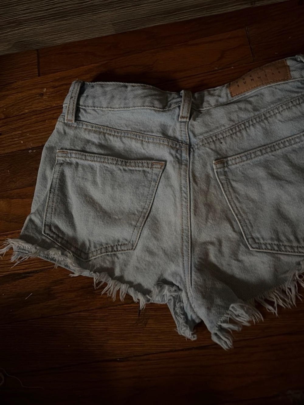 PacSun Light Blue Frayed Denim Shorts